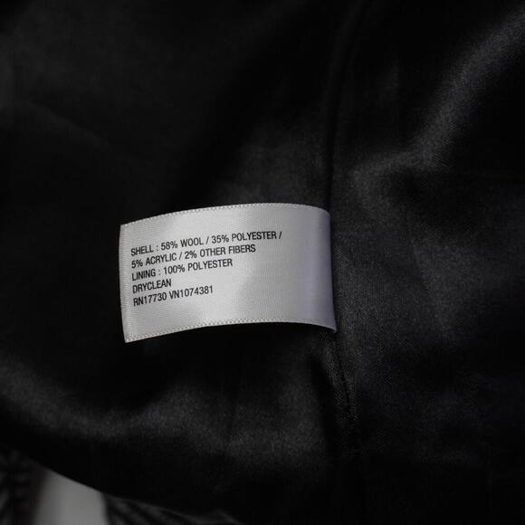 Merona Target Wool Blend Herringbone Tweed Pea Coat Black White Womens S Office - Picture 6 of 8